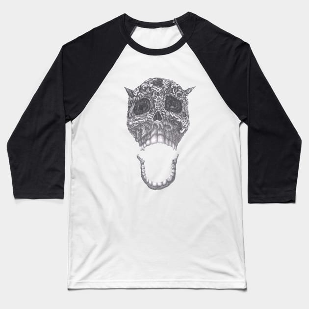 art skull Baseball T-Shirt by Hedgeh0g